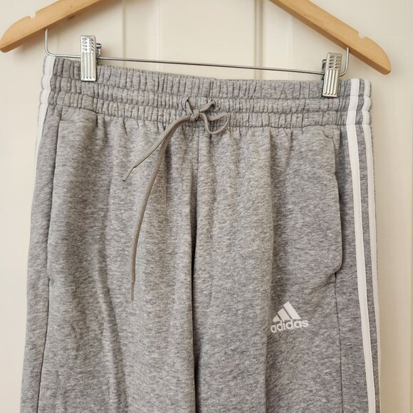 Adidas Men's Gray Drawstring Track Pants Pockets Casual Athletic Sporty Medium - Picture 5 of 6